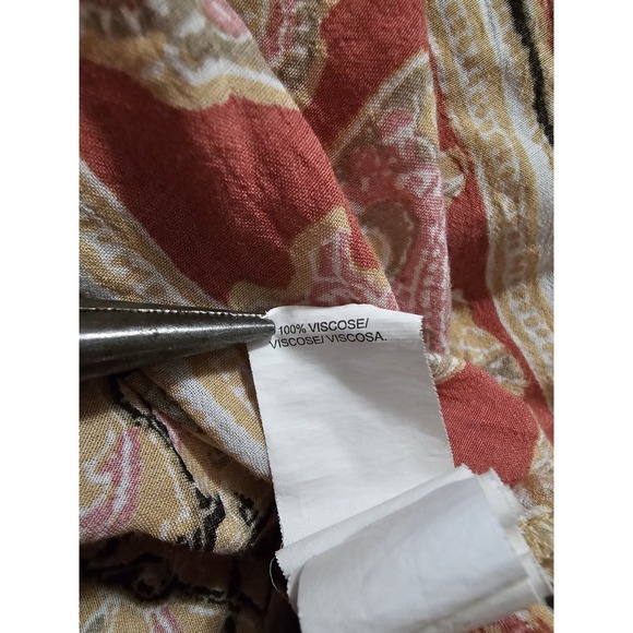 Lucky Brand Floral Top Womens Size L Boho Cottagecore Prairie Keyhole Tassel Tie - Picture 5 of 10